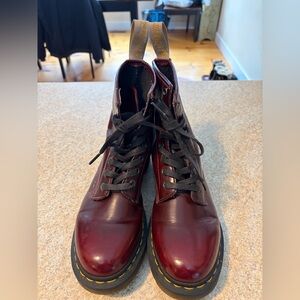 Dr. Martens Oxblood Red Vegan 1460 Boots, Size 9